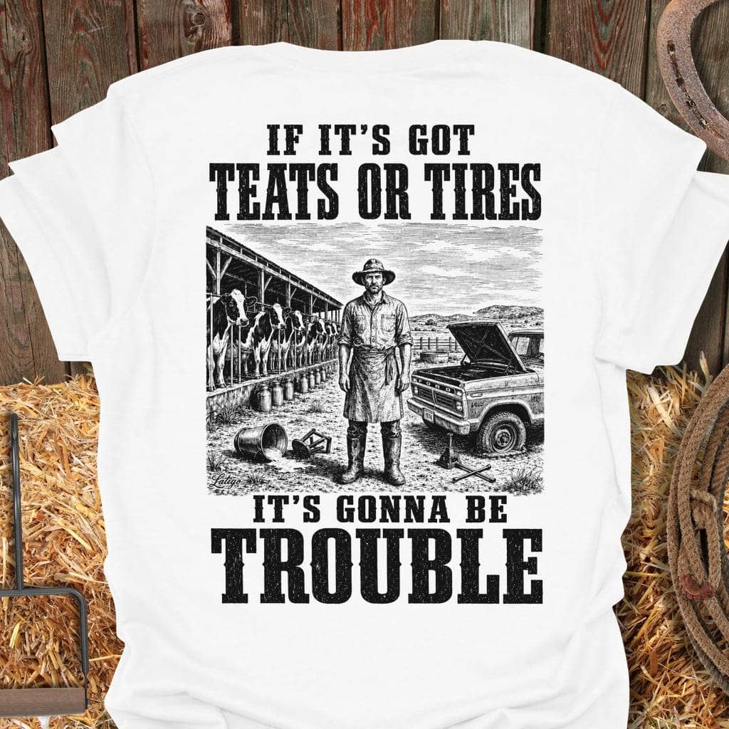 Printify T-Shirt White / S Teats Or Tires Tee