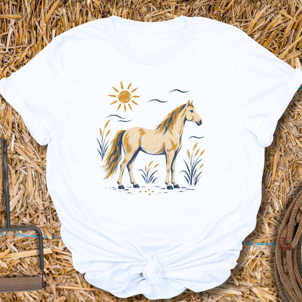 Printify T-Shirt White / S Wild Mustang Tee