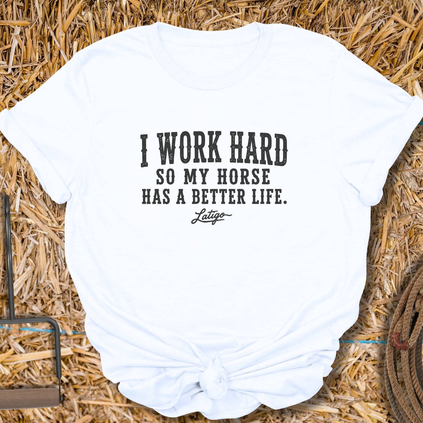 Printify T-Shirt White / S Work Hard Tee