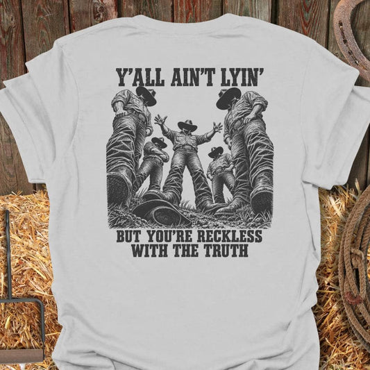 Latigo Cowboy Reckless Truth Tee T-Shirt S / Ice Grey