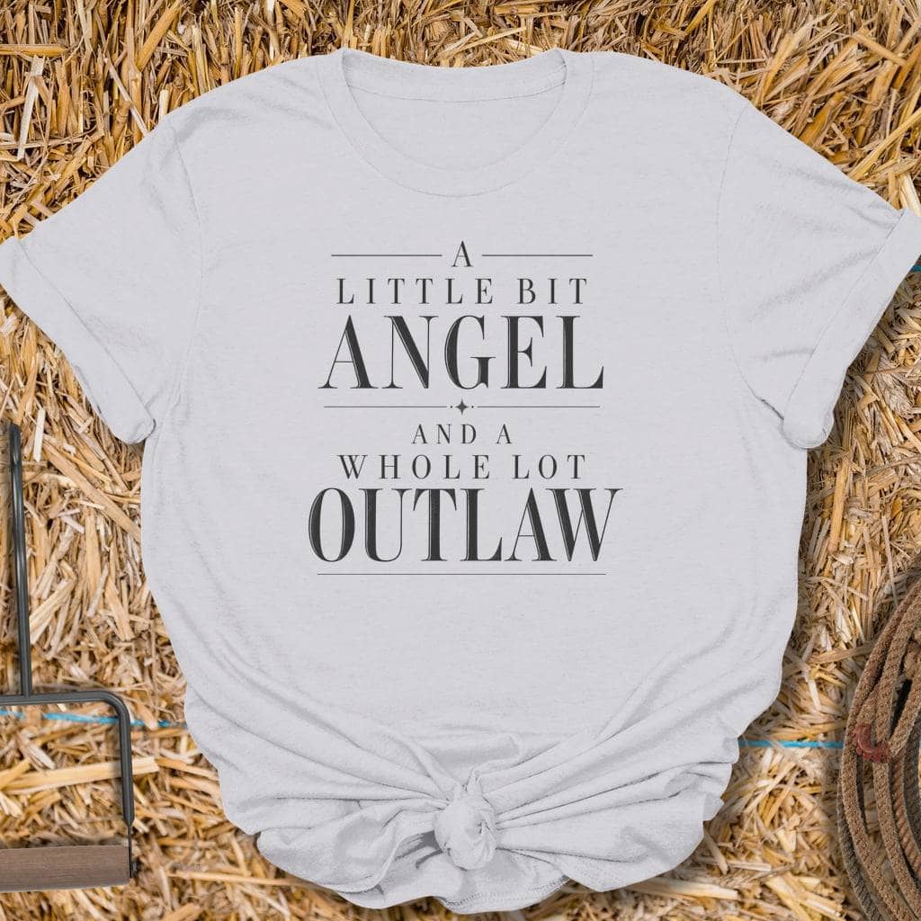 Latigo Cowboy Angel & Outlaw Tee T-Shirt S / Ice Grey