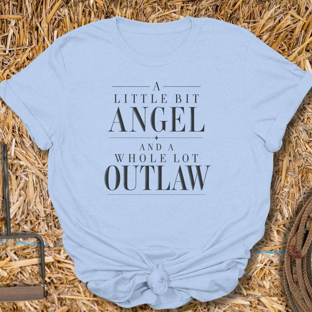 Latigo Cowboy Angel & Outlaw Tee T-Shirt S / Light Blue