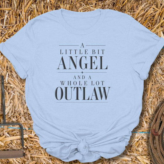 Latigo Cowboy Angel & Outlaw Tee T-Shirt S / Light Blue