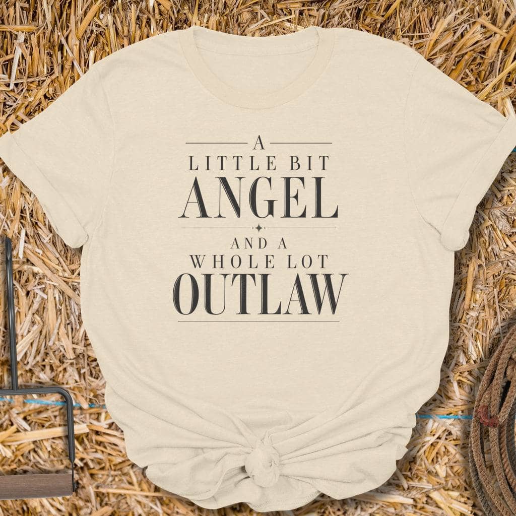 Latigo Cowboy Angel & Outlaw Tee T-Shirt S / Natural