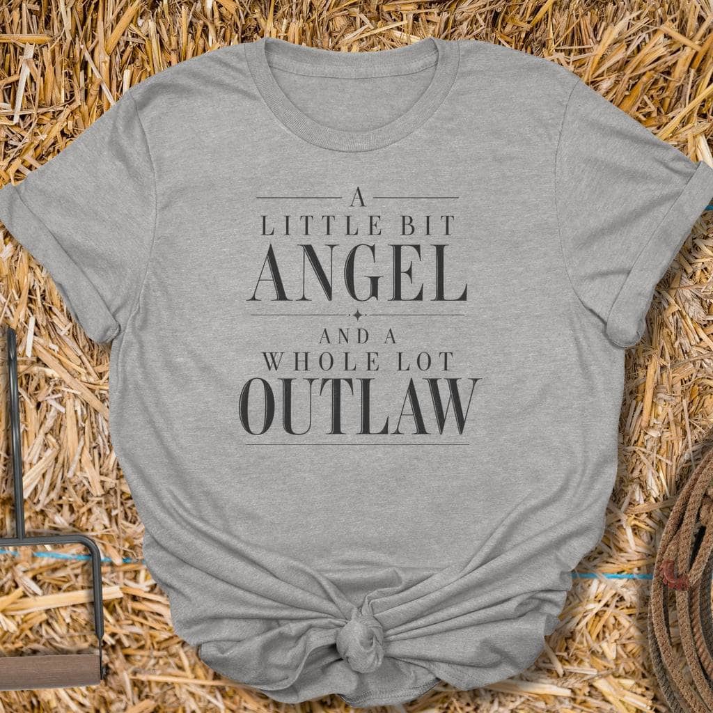 Latigo Cowboy Angel & Outlaw Tee T-Shirt S / Sport Grey