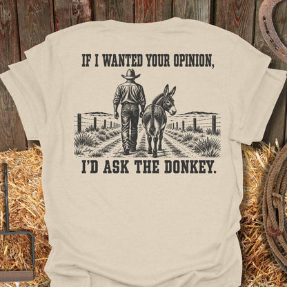 Latigo Cowboy Ask The Donkey Tee T-Shirt S / Natural
