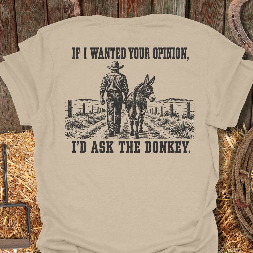 Latigo Cowboy Ask The Donkey Tee T-Shirt S / Sand