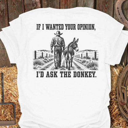 Latigo Cowboy Ask The Donkey Tee T-Shirt S / White
