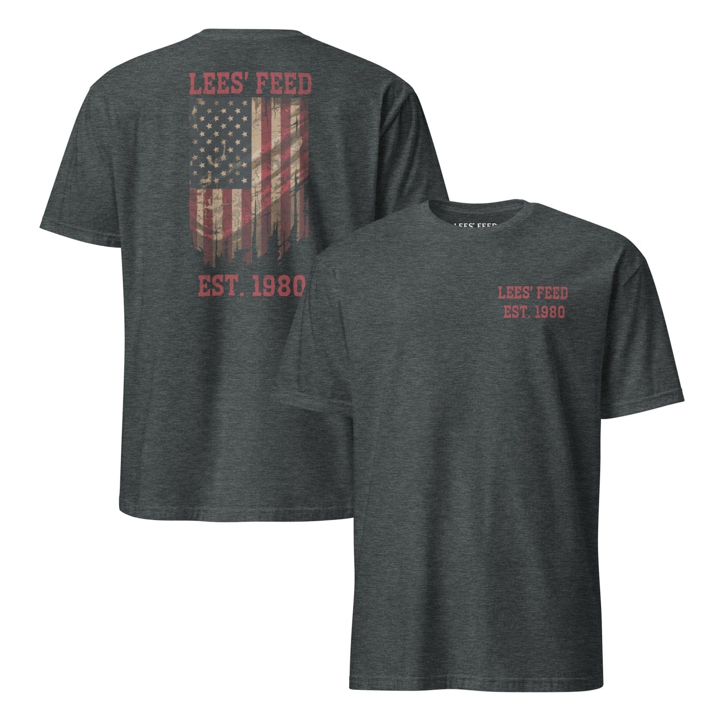 Latigo-Cowboy Authentics Dark Heather / S Lees' Feed - American Flag Tee