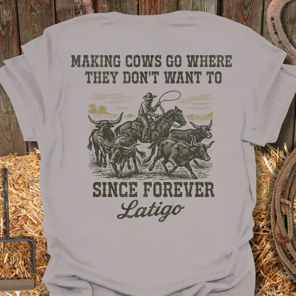 Latigo-Cowboy Authentics Ice Grey / S Cows Tee