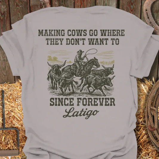 Latigo-Cowboy Authentics Ice Grey / S Cows Tee