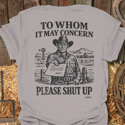 Latigo-Cowboy Authentics Ice Grey / S Please Shut Up Tee
