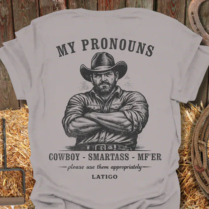 Latigo-Cowboy Authentics Ice Grey / S Pronouns Tee