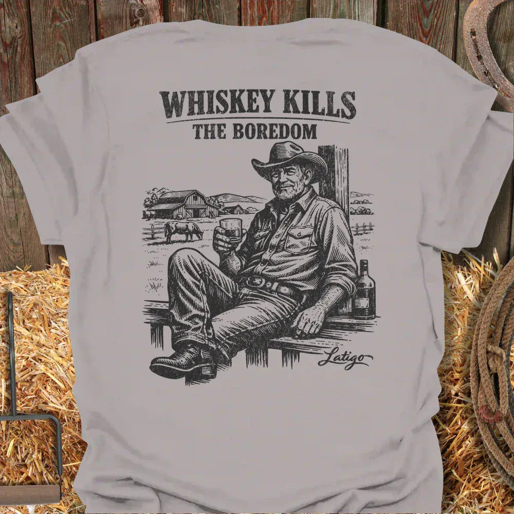 Latigo-Cowboy Authentics Ice Grey / S Whiskey Kills Tee