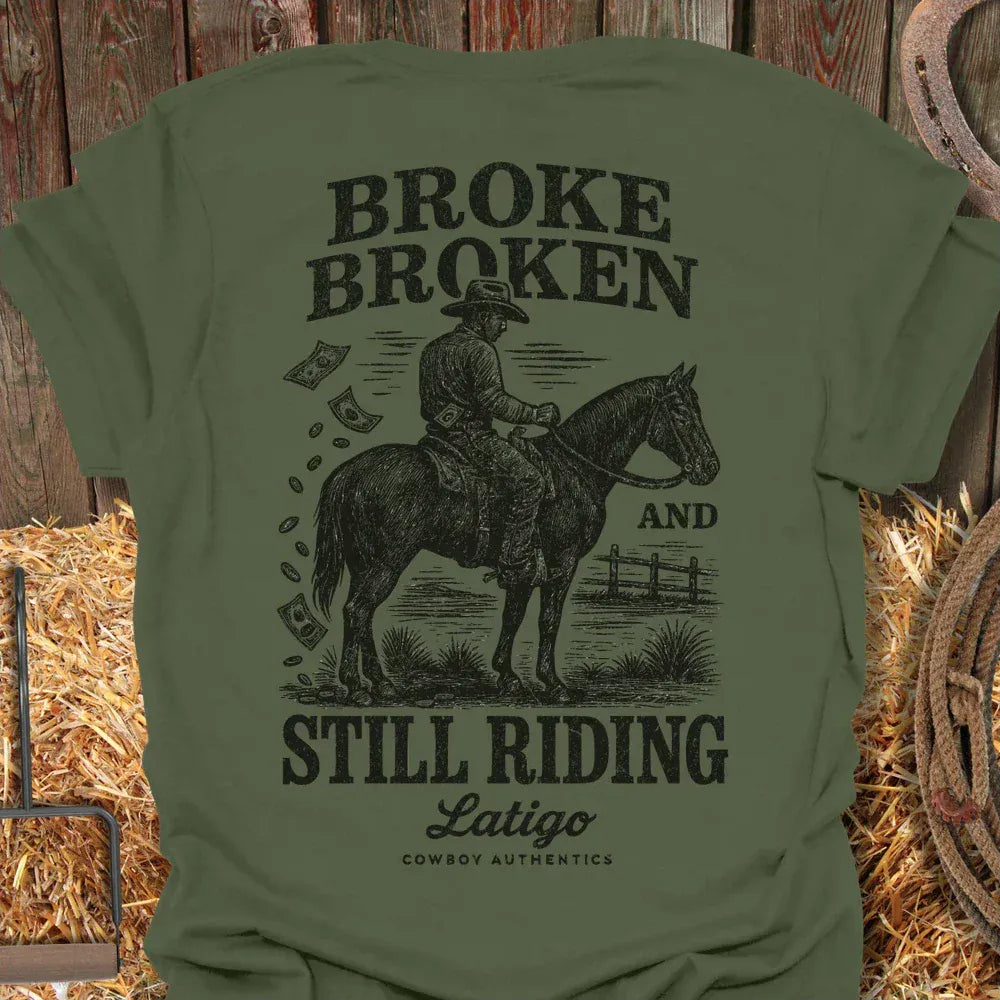 Latigo-Cowboy Authentics Military Green / S Broken Tee