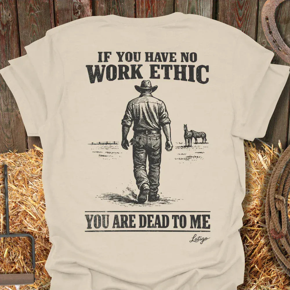 Latigo-Cowboy Authentics Natural / S No Work Ethic Tee