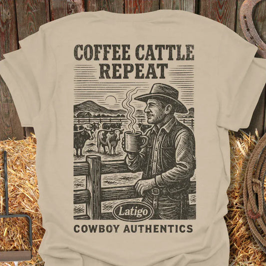 Latigo-Cowboy Authentics Sand / S Coffee Tee