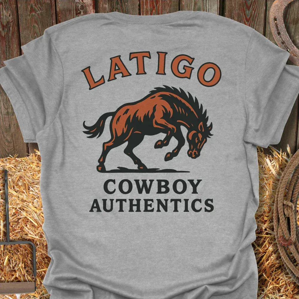 Latigo-Cowboy Authentics Sport Grey / S Bucking Tee