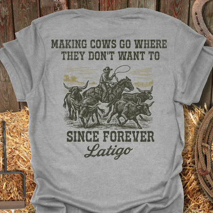 Latigo-Cowboy Authentics Sport Grey / S Cows Tee
