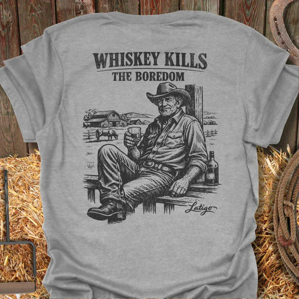 Latigo-Cowboy Authentics Sport Grey / S Whiskey Kills Tee