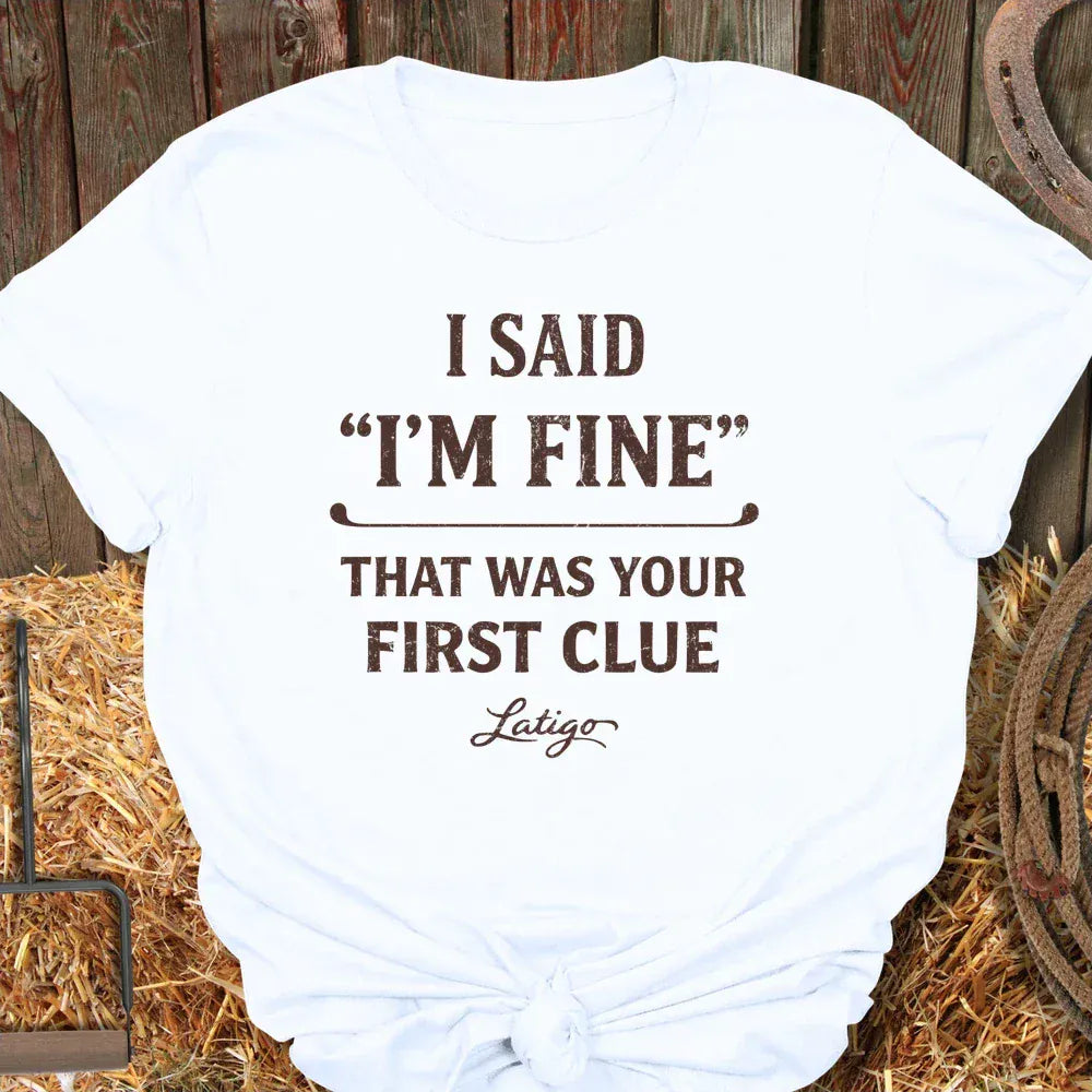 Latigo-Cowboy Authentics White / S I'm Fine Tee