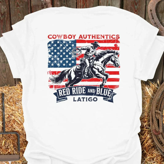 Latigo-Cowboy Authentics White / S Red Ride and Blue