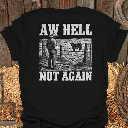 Latigo Cowboy Aw Hell Tee T-Shirt Black / S