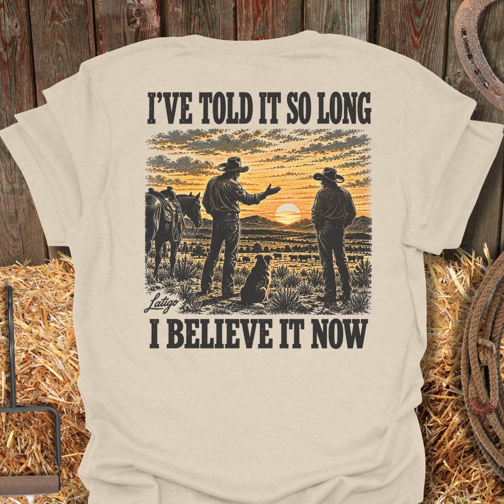 Latigo Cowboy Believe It Now Tee T-Shirt S / Natural