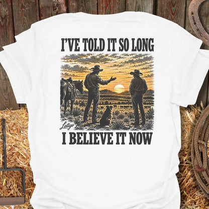 Latigo Cowboy Believe It Now Tee T-Shirt S / White