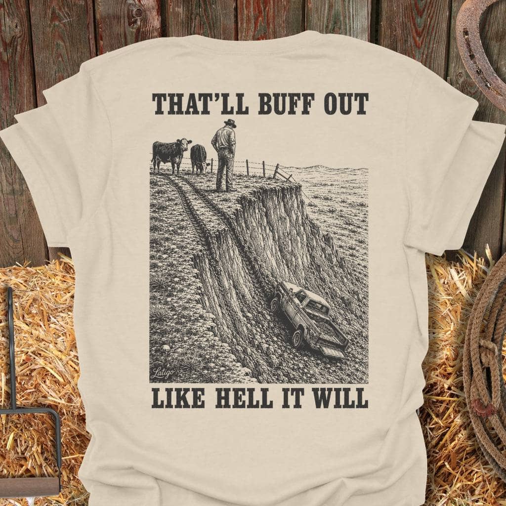 Latigo Cowboy Buff Out Tee T-Shirt Natural / S