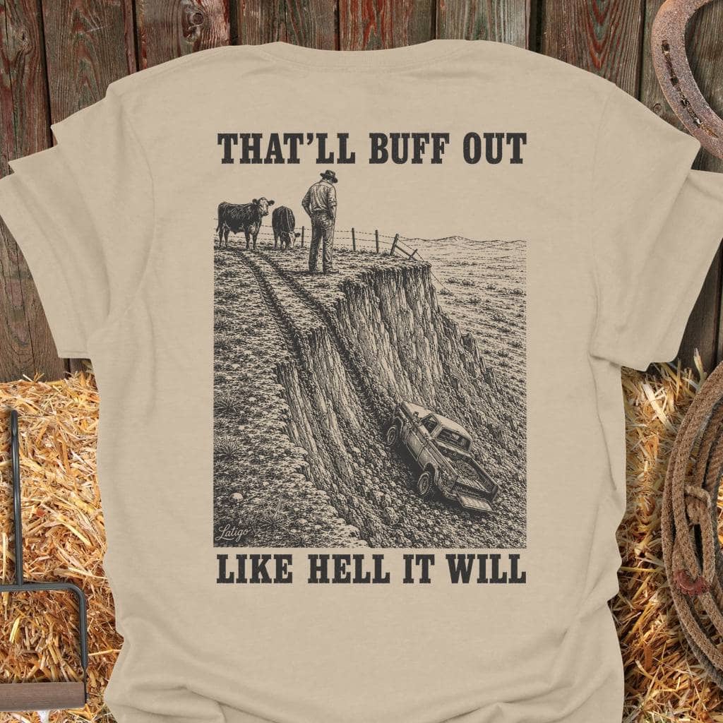 Latigo Cowboy Buff Out Tee T-Shirt Sand / S