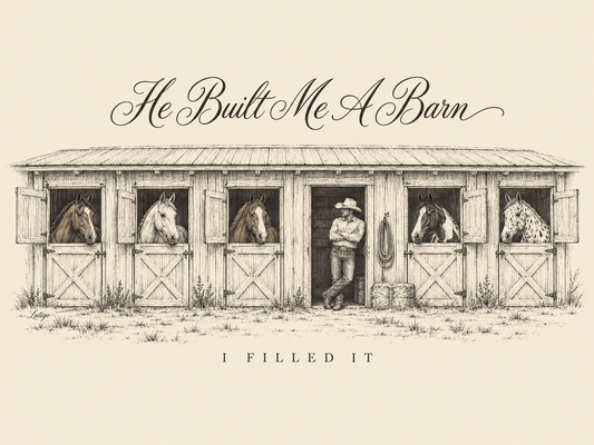 Latigo Cowboy Built Me A Barn Tee T-Shirt