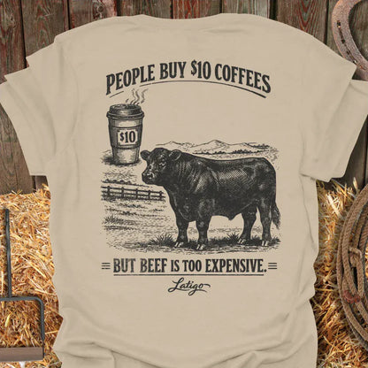 Latigo Cowboy Buy Coffee Tee T-Shirt Sand / S