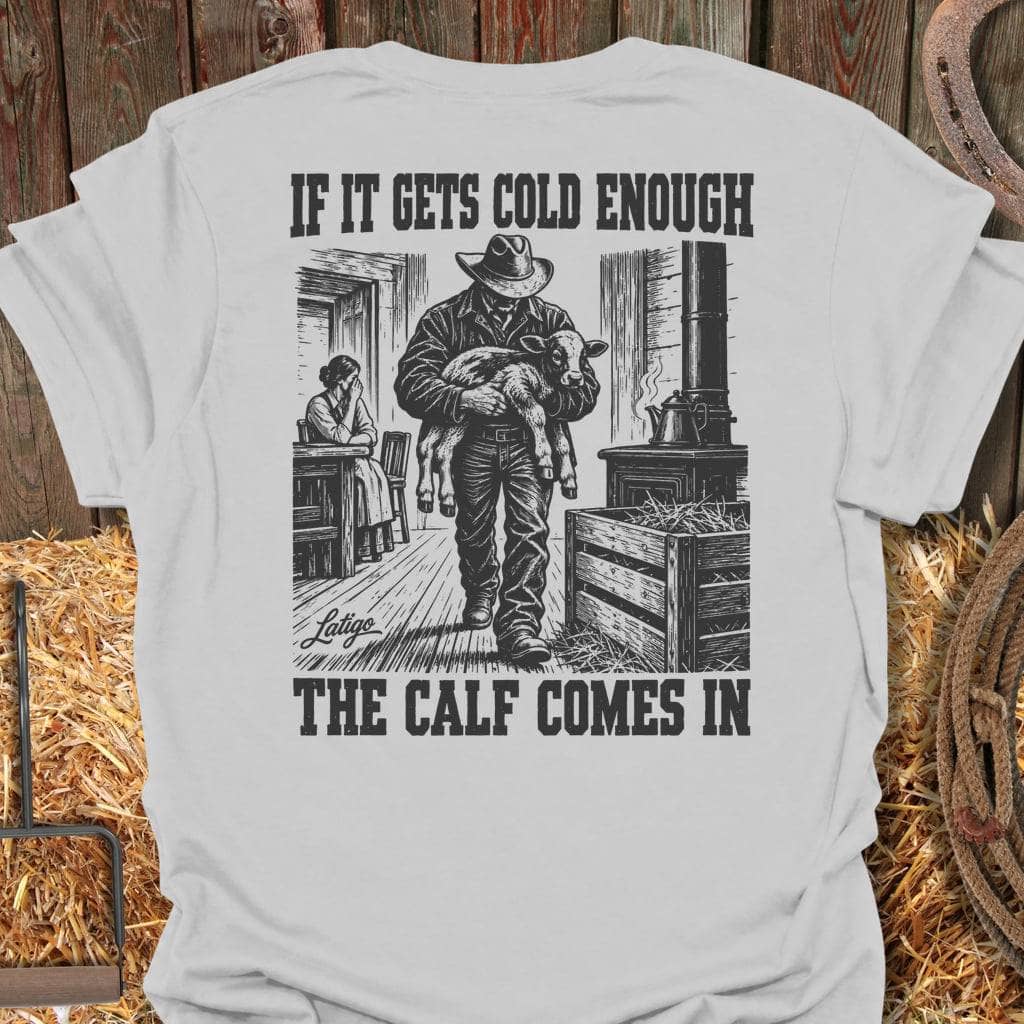 Latigo Cowboy Calf Comes In Tee T-Shirt S / Ice Grey