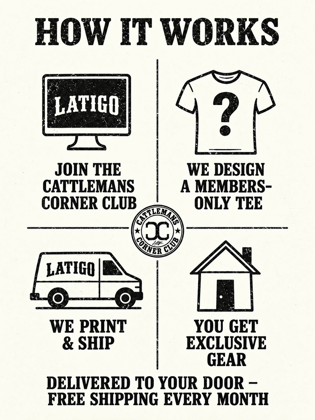 Latigo Cowboy Cattleman’s Corner Club T-Shirt