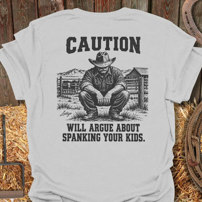 Latigo Cowboy Caution Tee T-Shirt S / Ice Grey