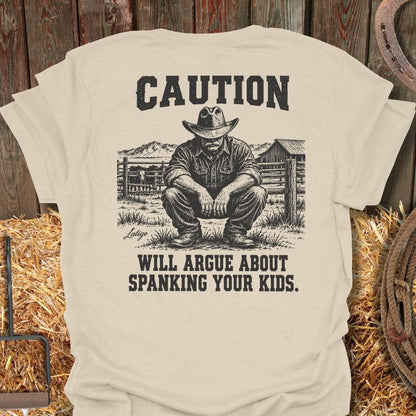 Latigo Cowboy Caution Tee T-Shirt S / Natural