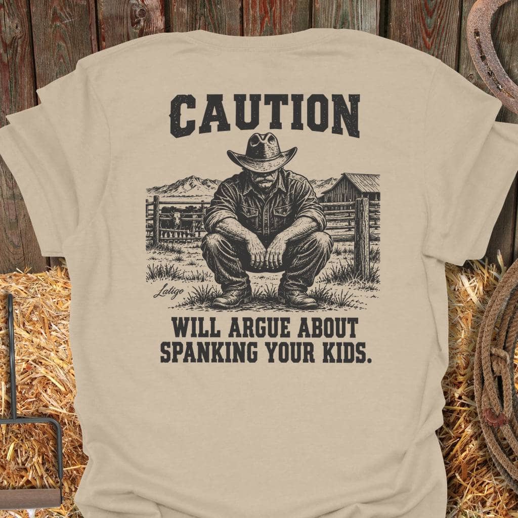 Latigo Cowboy Caution Tee T-Shirt S / Sand