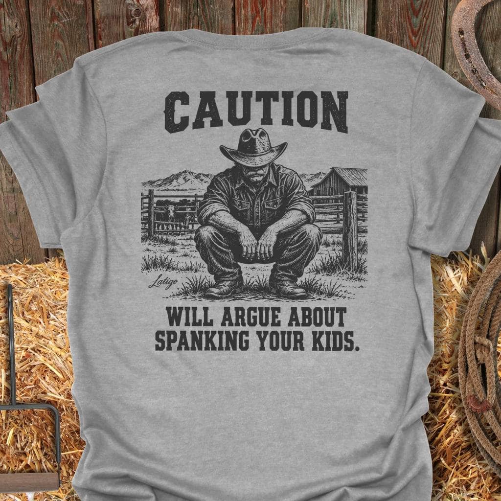 Latigo Cowboy Caution Tee T-Shirt S / Sport Grey