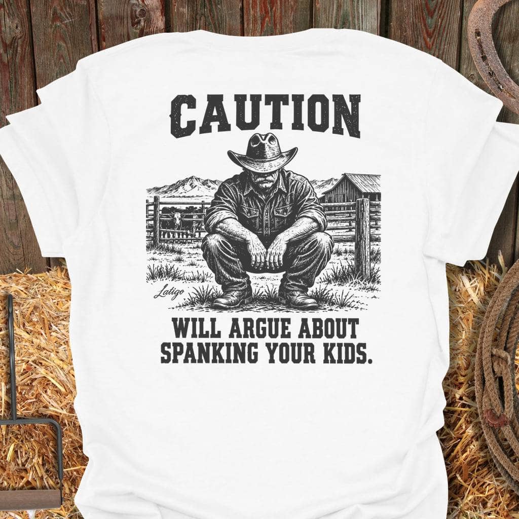 Latigo Cowboy Caution Tee T-Shirt S / White