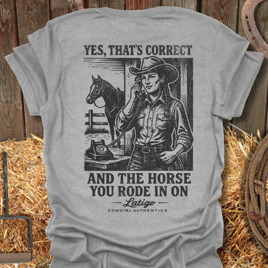 Latigo Cowboy Correct Cowgirl Tee T-Shirt Sport Grey / S