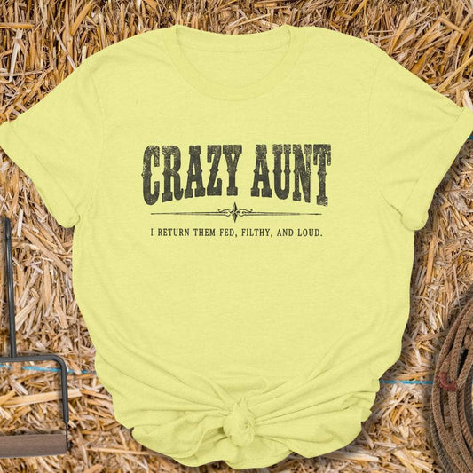 Latigo Cowboy Crazy Aunt Tee T-Shirt S / Cornsilk