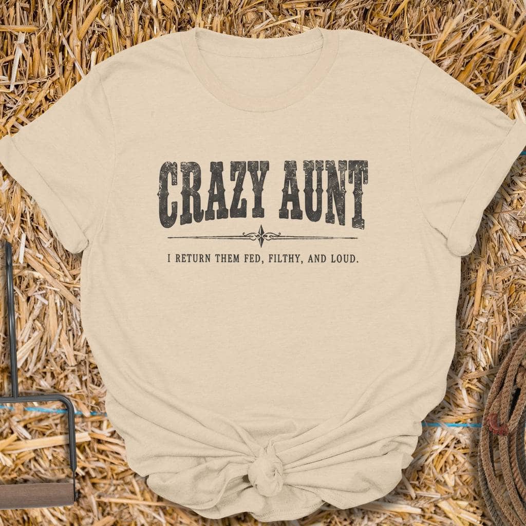Latigo Cowboy Crazy Aunt Tee T-Shirt S / Sand