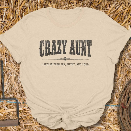 Latigo Cowboy Crazy Aunt Tee T-Shirt S / Sand