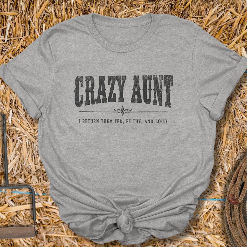 Latigo Cowboy Crazy Aunt Tee T-Shirt S / Sport Grey