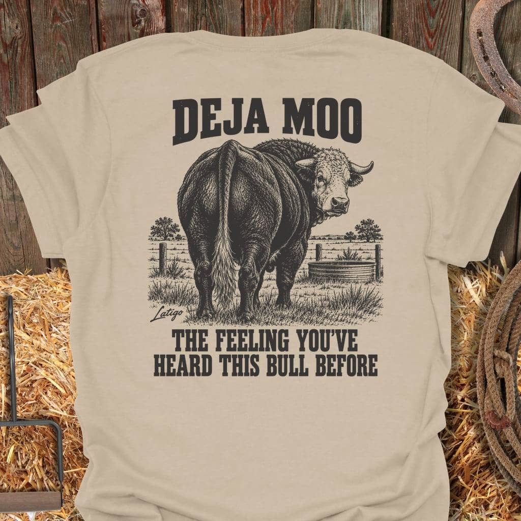 Latigo Cowboy Deja Moo Tee T-Shirt S / Sand