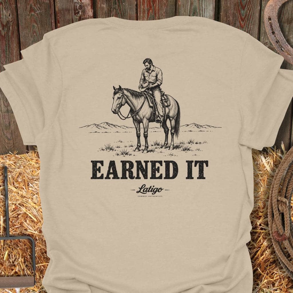 Latigo Cowboy Earned It Tee T-Shirt S / Sand
