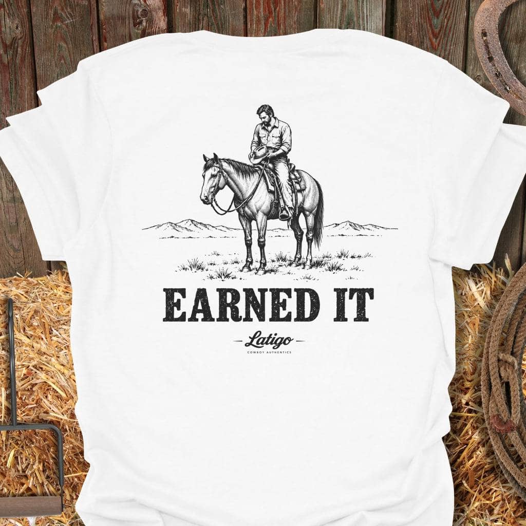 Latigo Cowboy Earned It Tee T-Shirt S / White