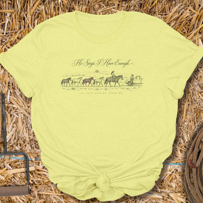 Latigo Cowboy Enough Horses Tee T-Shirt S / Cornsilk