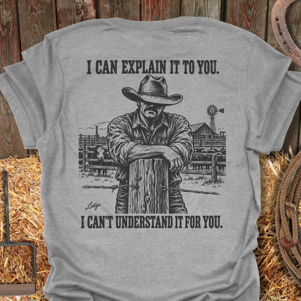 Latigo Cowboy Explain It Tee T-Shirt S / Sport Grey